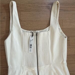 Alice + Olivia Ecru Textured Dress with Zipper